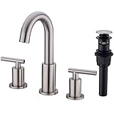 TRUSTMI 2-Handle 8 inch Widespread Brass Bathroom Sink Faucet with Pop...