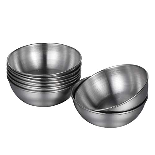 Healeved 8pcs Stainless Steel Sauce Dishes Round Seasoning Dishes...