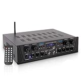 500W Karaoke Wireless Bluetooth Amplifier - 4 Channel Stereo Audio...