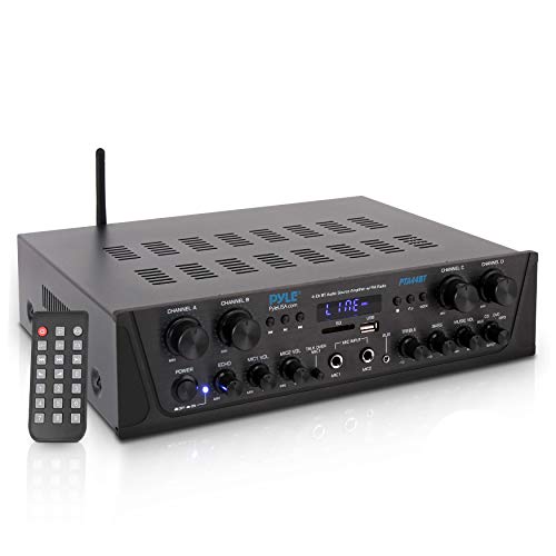 Pyle 500W Karaoke Wireless Bluetooth Amplifier - 4 Channel Stereo...