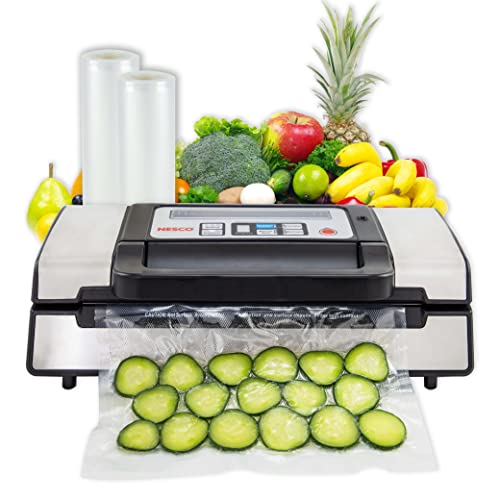 Nesco Deluxe Food VS-12 Vacuum Sealer, 130 Watts, Kit Bags & Viewing...