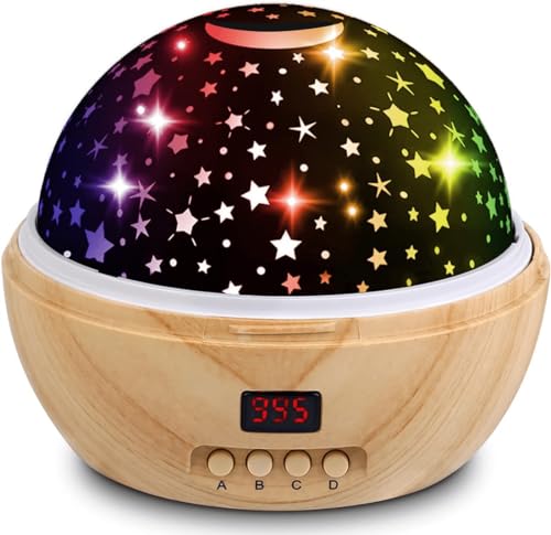 Kids Star Projector Night Lights with Timer Baby Moon Star Lamp 360...