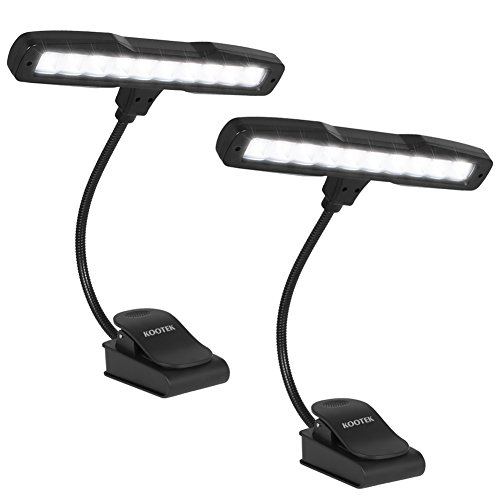 Kootek 2 Pack Clip On Reading Light - 10 LED Rechargeable Book Lights,...