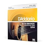 D'Addario EJ14 80/20 Bronze Acoustic Guitar Strings, Light Top/Medium...