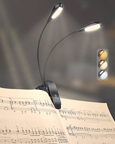 Vekkia 10 LED Music Stand Light, USB/AAA Battery Operated Book Light,...