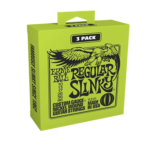 Ernie Ball Regular Slinky Electric Guitar Strings 3-Pack - 10-46 Gauge...