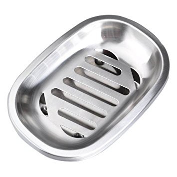 SOGNIMIEI Oval stainless steel soap dish soap box Drain LZS0222