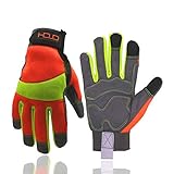 HANDLANDY Hi-vis Reflective Work Gloves, Anti Vibration Safety Gloves,...