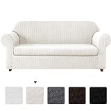 subrtex 2-Piece Couch Slip Settee Covers Loveseat High Stretch...