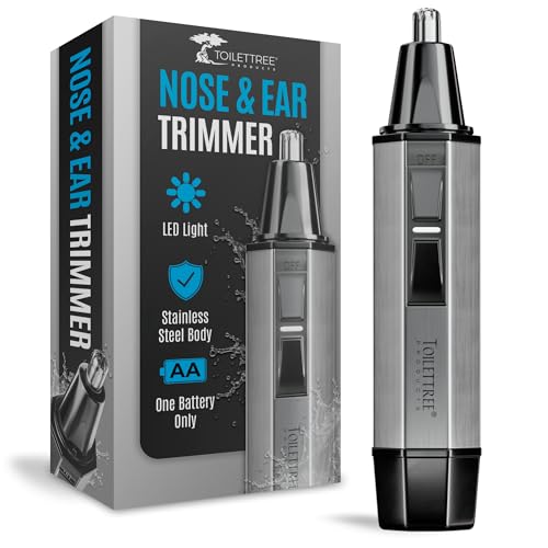 ToiletTree Products Nose Hair Trimmer with LED Light - Stainless...