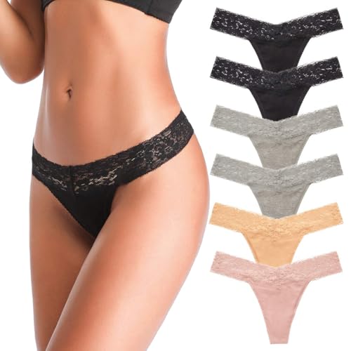 ANNYISON Underwear Women, T Back Low Waist See Through Panties Cotton...