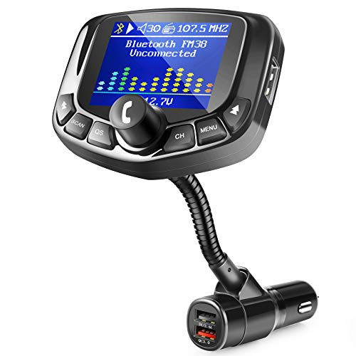 ZEEPORTE Bluetooth FM Transmitter for Car, 1.8' Color Screen Wireless...