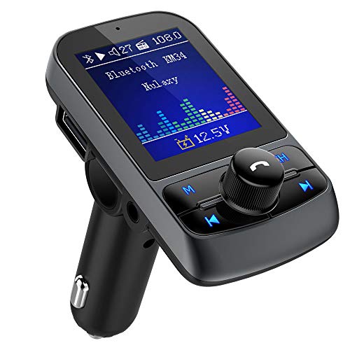 FM Transmitter, Nulaxy 1.8' Color Screen Bluetooth FM Transmitter...