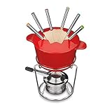 Cuisinart 13-Piece Cast Iron Fondue Set, Red