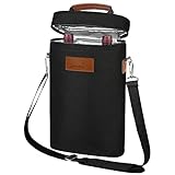 Tirrinia 2 Bottle Wine Tote Carrier - Leakproof & Insulated Padded...