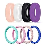 DSZ Silicone Wedding Ring for Women, Mixed Classic & Thin Rubber Band...