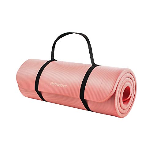 Retrospec Solana Yoga Mat 1' Thick w/Nylon Strap for Men & Women - Non...