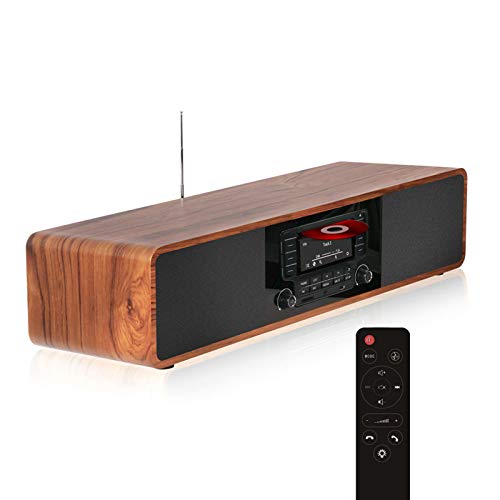 KEiiD CD Player for Home with Bluetooth Stereo System Wooden Desktop...