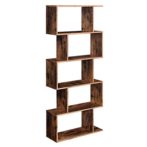 VASAGLE Bookcase, 5-Tier Bookshelf, Display Shelf and Room Divider,...