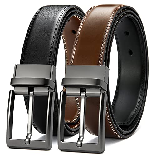 CHAOREN Mens Belts Leather Reversible - One Belt, Two Styles for Dress...