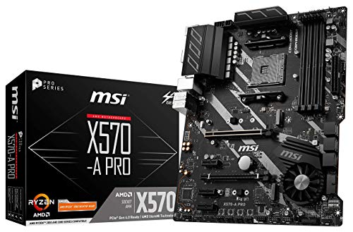 MSI X570-A PRO Motherboard (AMD AM4, DDR4, PCIe 4.0, SATA 6Gb/s, M.2,...