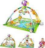 Fisher-Price Baby Playmat Rainforest Music & Lights Deluxe Gym with...