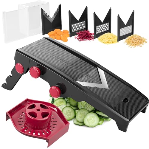 MuellerLiving Mandoline Slicer for Kitchen, Adjustable Vegetable...