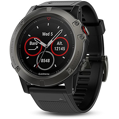 Garmin 010-01733-00 Fenix 5X Sapphire - Slate Gray with Black Band