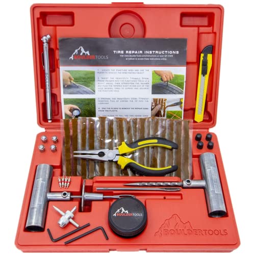 Boulder Tools - Heavy Duty Tire Repair Kit for Car, Truck, RV, SUV,...