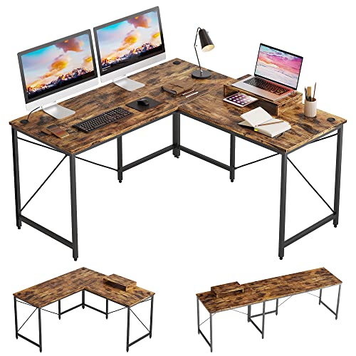 Bestier L Shaped Desk 95.2 Inch 2 Person Long Desk or Reversible...