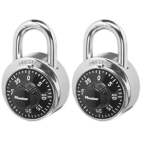 Master Lock 1500T Locker Lock Combination Padlock, 2 Pack, Black