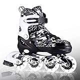 Kuxuan Skates Adjustable Inline Skates for Kids and Youth with Full...