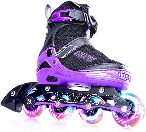 PAPAISON Adjustable Inline Skates for Kids and Adults with Full Light...