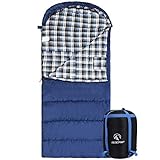 REDCAMP Cotton Flannel Sleeping Bag for Adults, XL 32F Comfortable,...