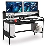 Tribesigns 55-Inch Computer Desk with Monitor Shelf, Large Gaming Desk...