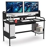 Tribesigns 55 Inch Computer Desk with Hutch, Large Gaming Desk with...
