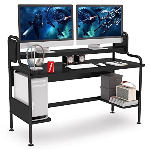 Tribesigns 55 Inch Computer Desk with Hutch, Large Gaming Desk with...