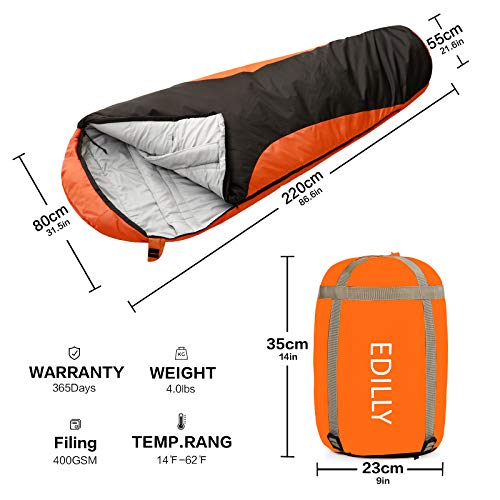 Mummy Sleeping Bag (Dark Gray & Red)