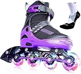 PAPAISON Adjustable Inline Skates for Kids and Adults with Full Light...