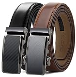 CHAOREN Mens Belts Leather Ratchet 2 Pack - Mens Dress Belt for Dress...