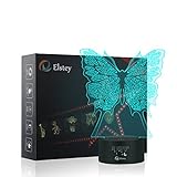 Butterfly 3D LED Night Light Lamps, Elstey 3D Optical Illusion 7...