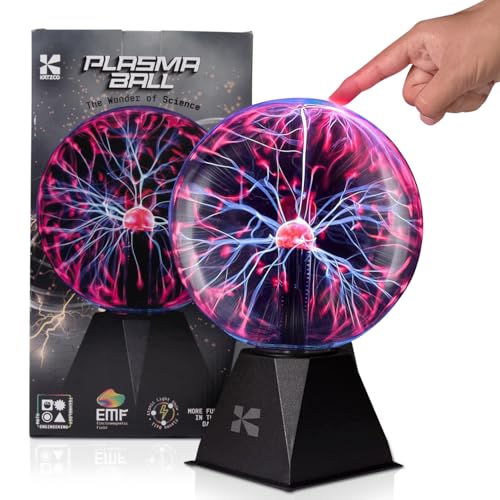 Katzco 7 Inch Plasma Ball Lamp - Touch and Sound Sensitive Electric...