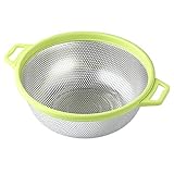 Stainless Steel Colander With Handle and Legs, Large Metal Green...