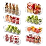 Set Of 8 Refrigerator Organizer Bins - 4 Wide and 4 Narrow Stackable...