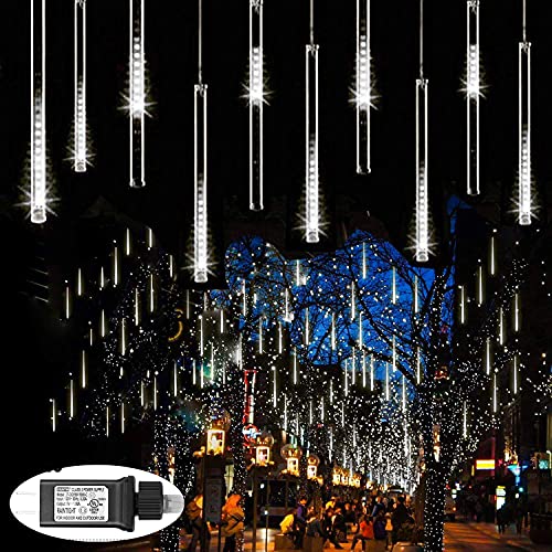 Zezuxy Christmas Lights Outdoor, LED Falling Rain Drop Lights UL...