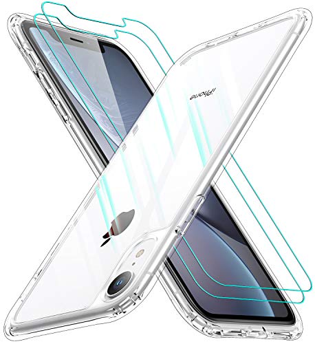 iPhone XR Case，[Airbag Series] with [2 x Tempered Glass Screen...