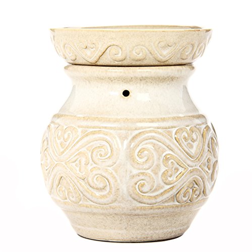 Hosley 6 Inch High Cream Ceramic Electric Candle Warmer Ideal Gift for...