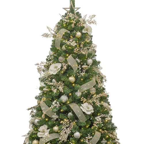 KI Store 6ft Christmas Tree with Ornaments and Lights Remote and Timer...