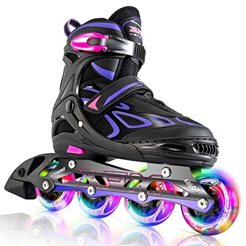 2pm Sports Vinal Girls Adjustable Inline Skates with Light up Wheels...