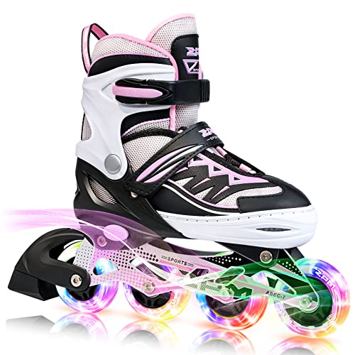 2pm Sports Cytia Pink Girls Adjustable Illuminating Inline Skates with...